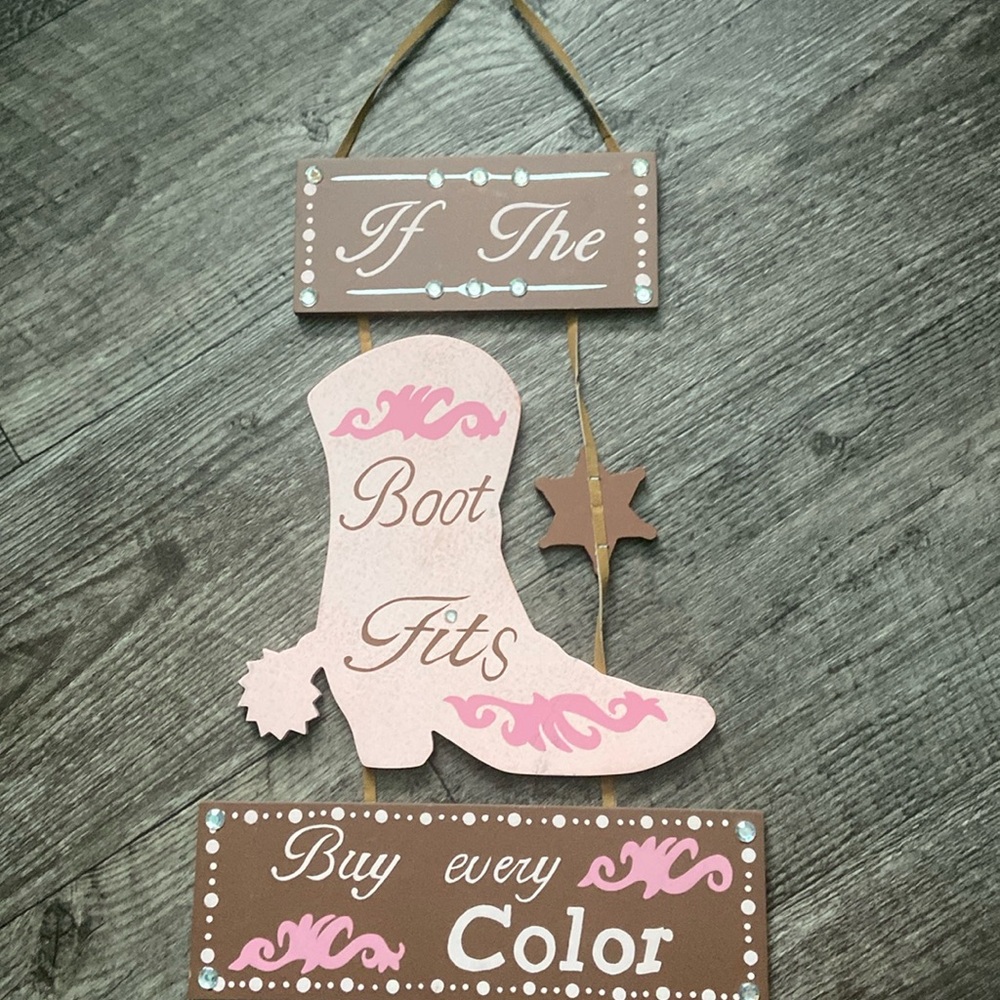 Cowgirl Boot Sign